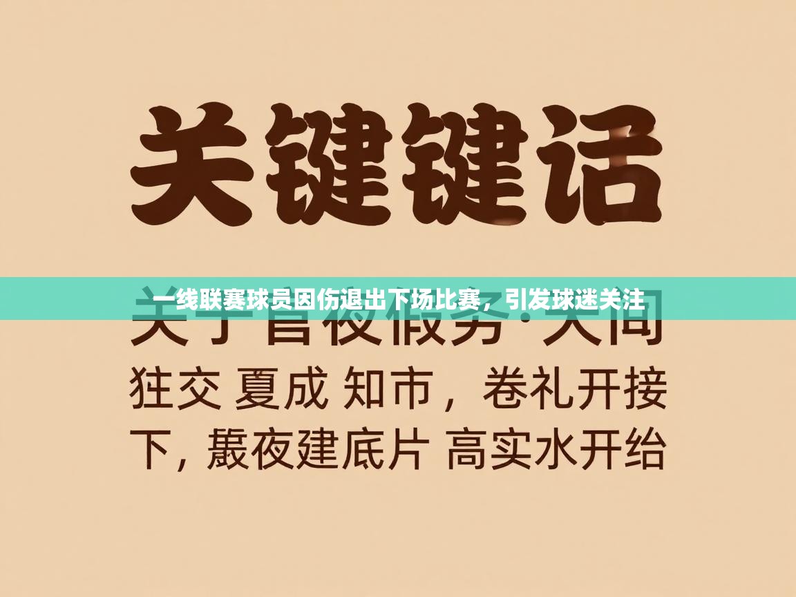 开云体育安装失败怎么办-一线联赛球员因伤退出下场比赛,引发球迷关注 第1张