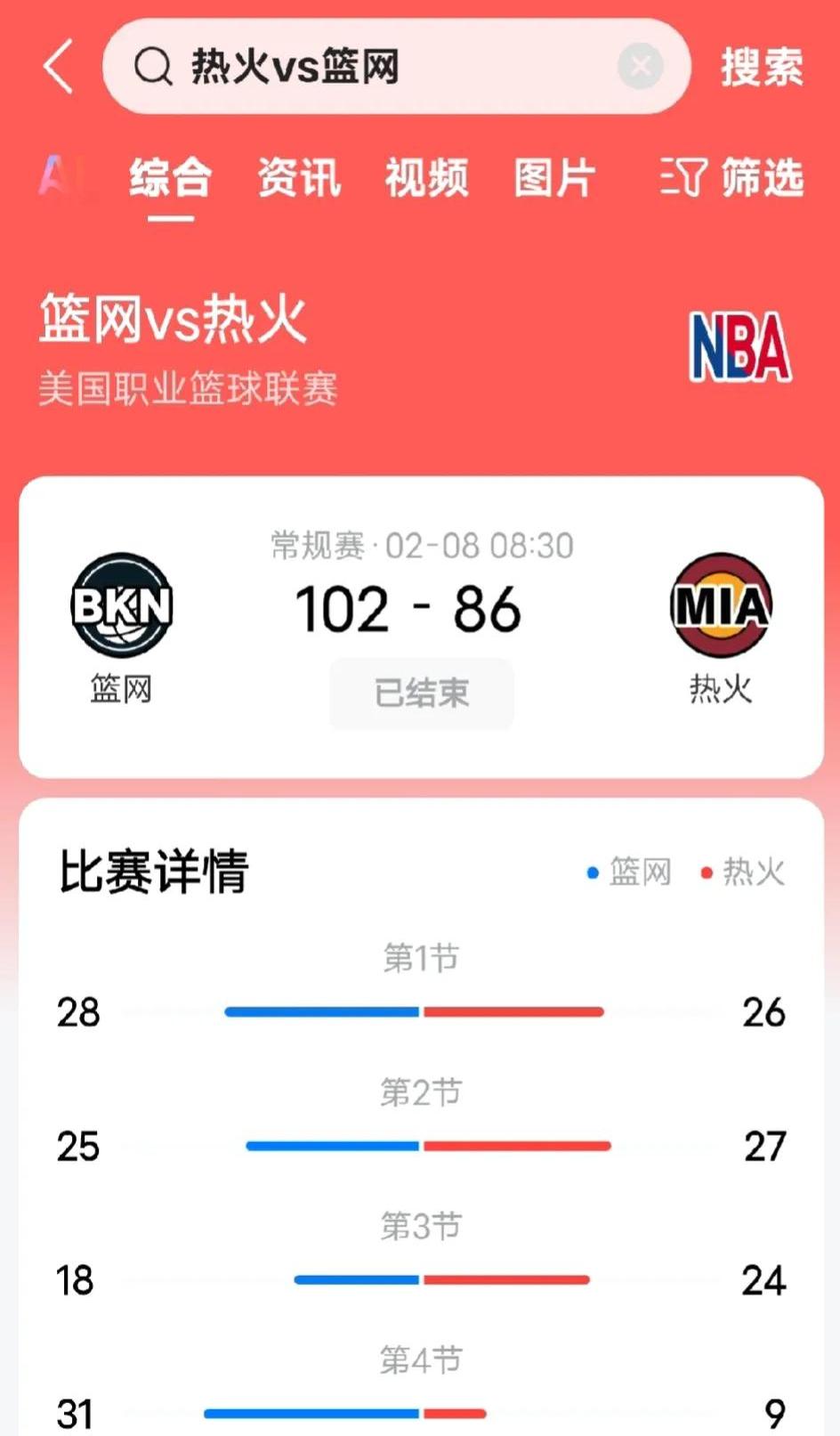 包含篮网队终结热火连胜，取得重大突破的词条